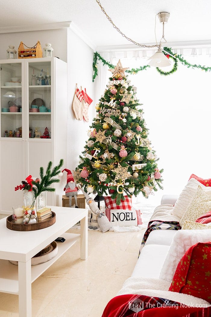 Red and White Christmas Plaid Decor Home Tour 2018 - The Crafting Nook