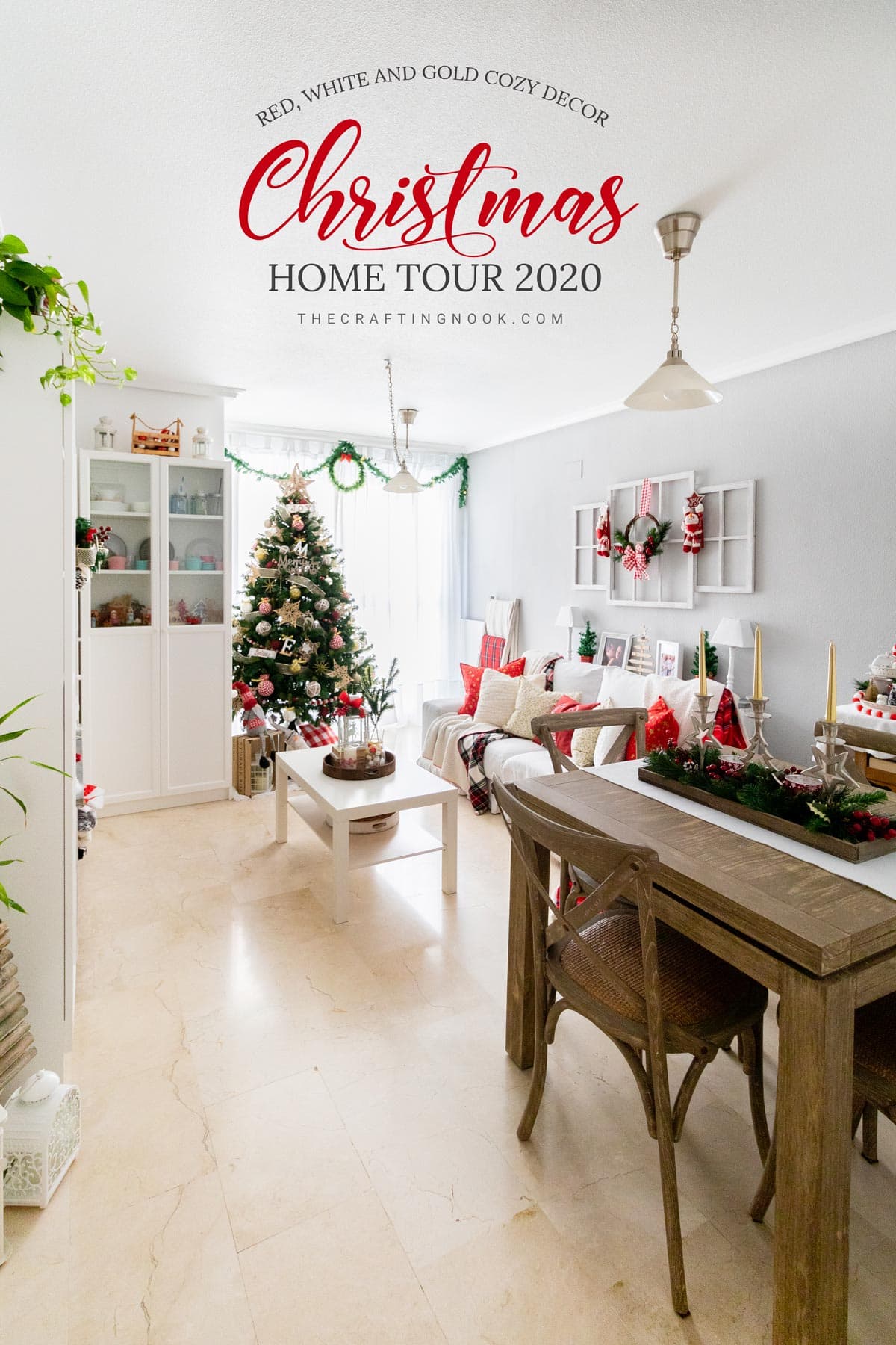 My Red and Gold Decor Christmas Home Tour 2020 - The Crafting Nook