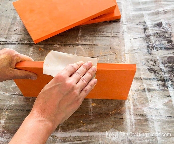 sanding the drawer fronts