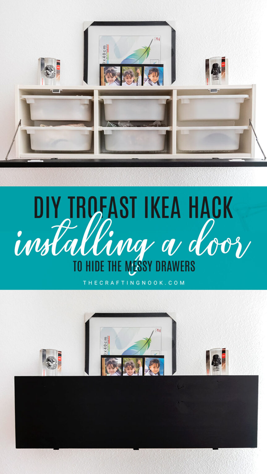 Trofast IKEA Hack Installing a door to hide the messy