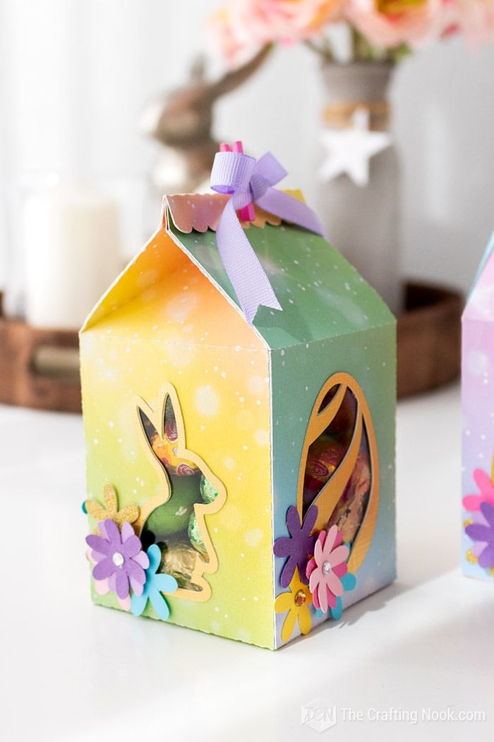 Yellow Green Milk Carton Easter Favor Box