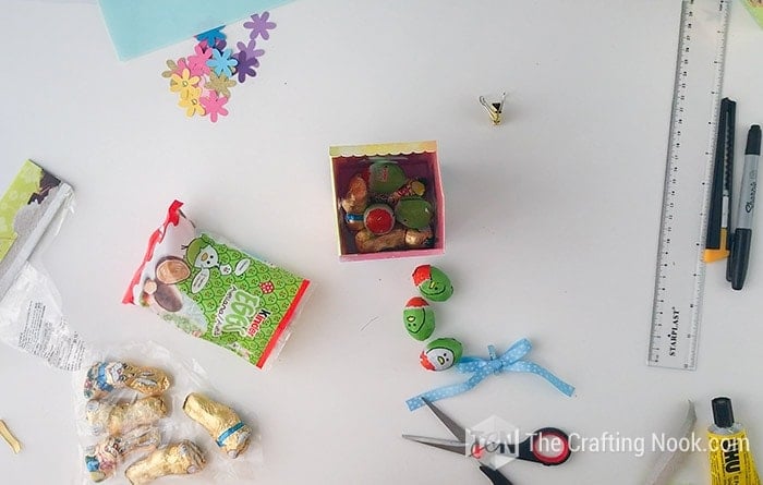 The Milk Carton diy Easter treat box filled up with yummy treats