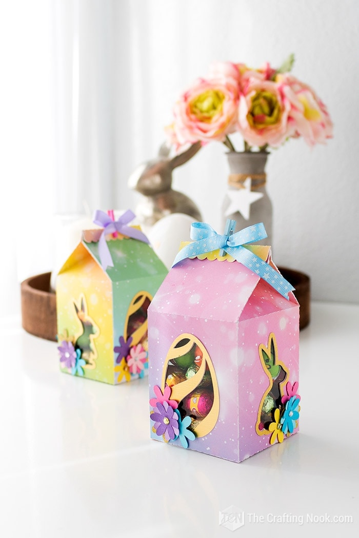 Milk Carton Easter Favor Boxes one in front of the other