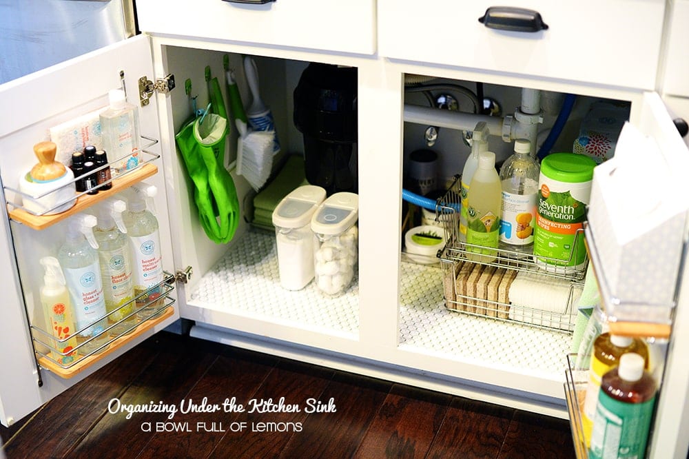 Organizing Under the Kitchen Sink By A Bowl full of Lemons
