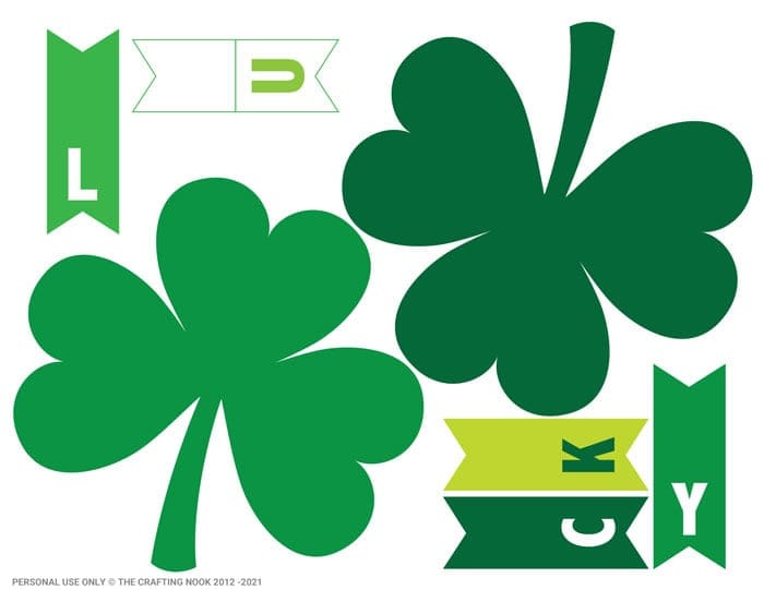 Printable Shamrock and buntings to cut