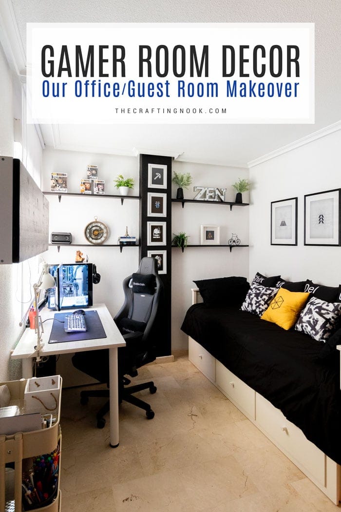 Gamer Room Decor: Our Home Office Makeover - The Crafting Nook