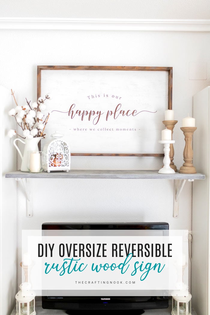 DIY Gorgeous Oversized Rustic Wood Sign (also reversible)