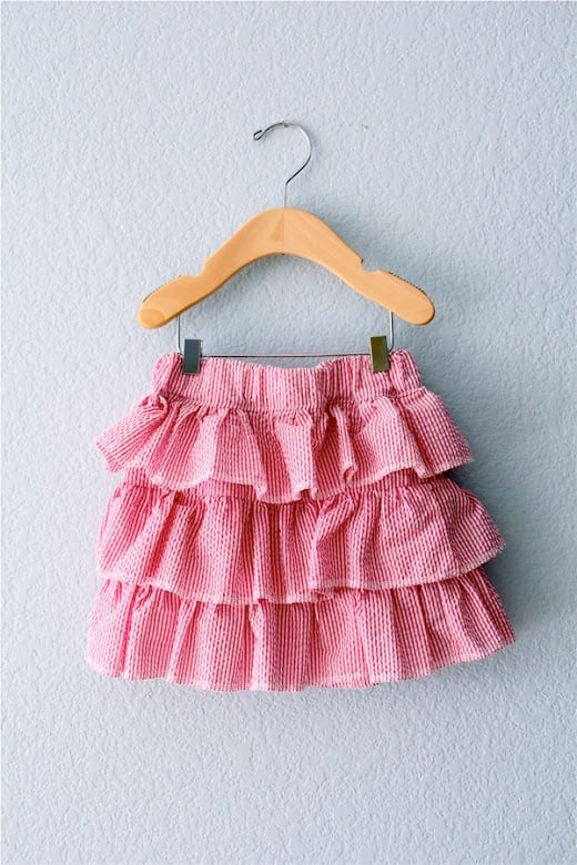 RUFFLED SEERSUCKER SKIRT by Made everyday