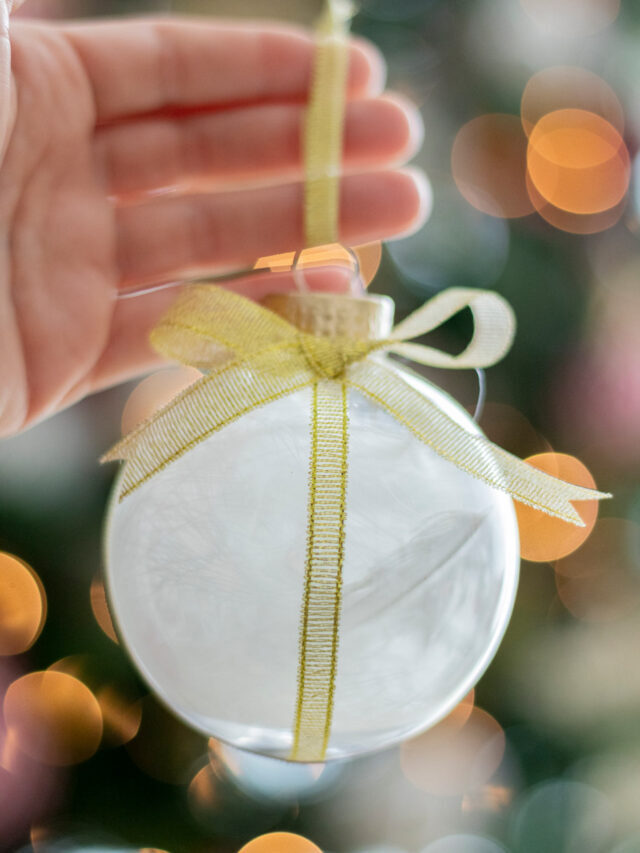STR  DIY feather filled Christmas Ornament