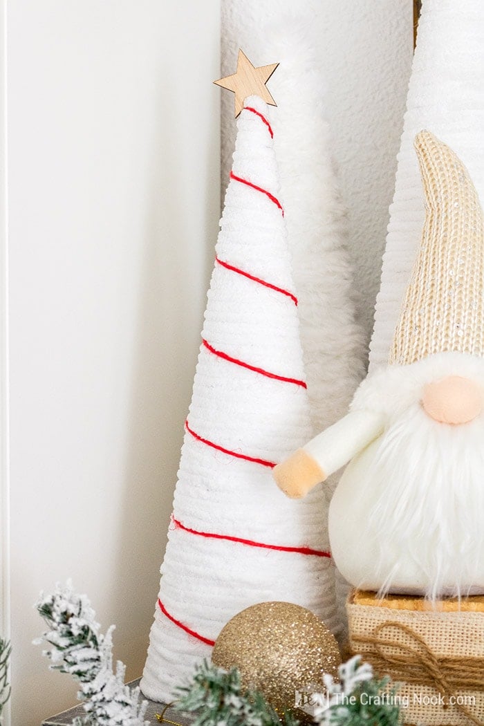 How to Make Fluffy Yarn Wrapped Christmas Tree Decor