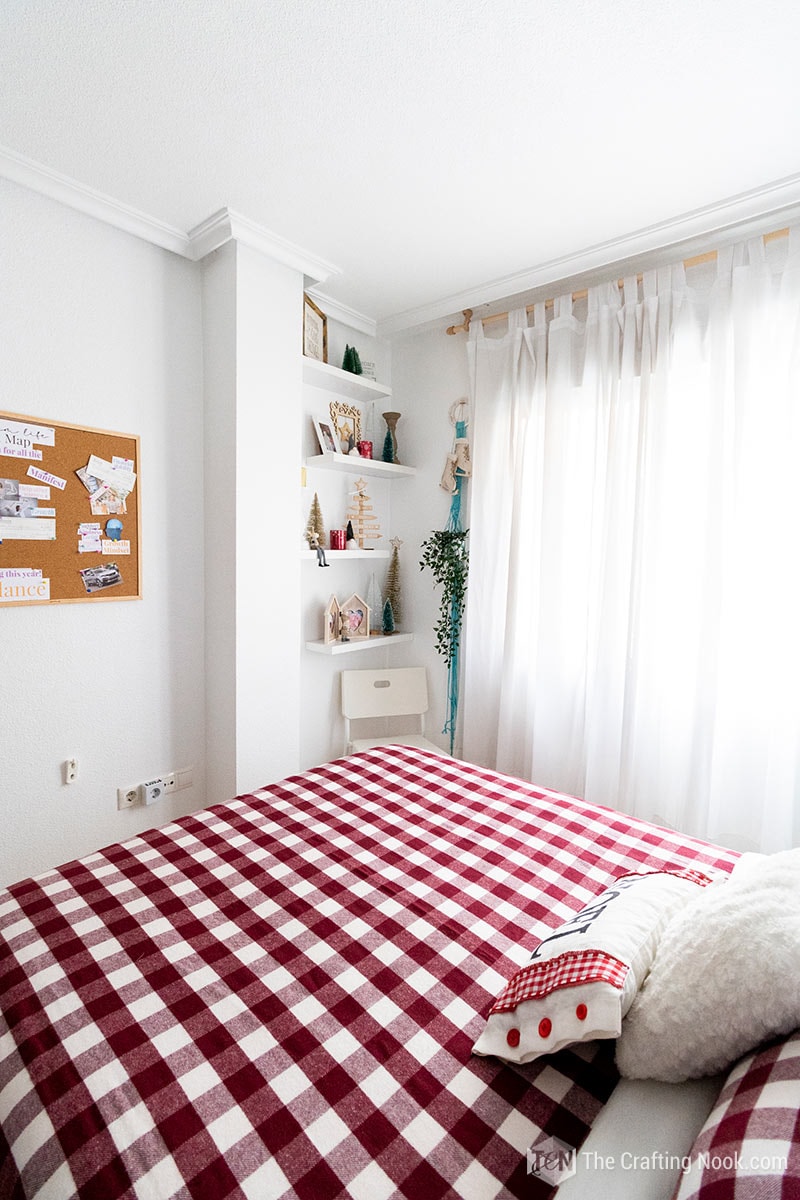 Another view of the bedroom decorated for Holiday Season