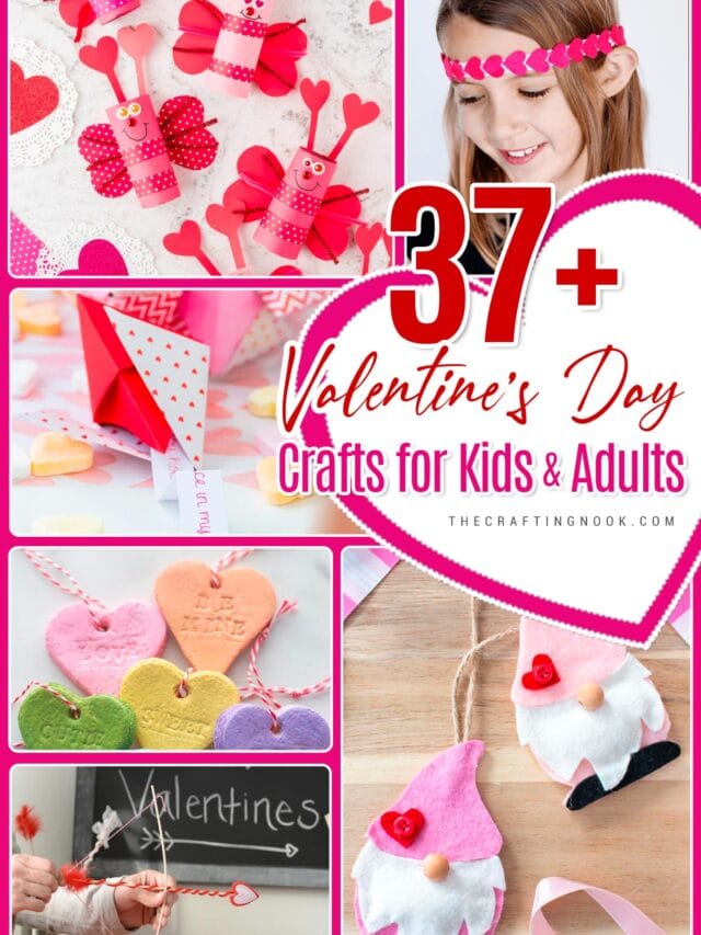 37+ Easy Valentine's crafts for kids and Adults. Post cover Image with title text overlay