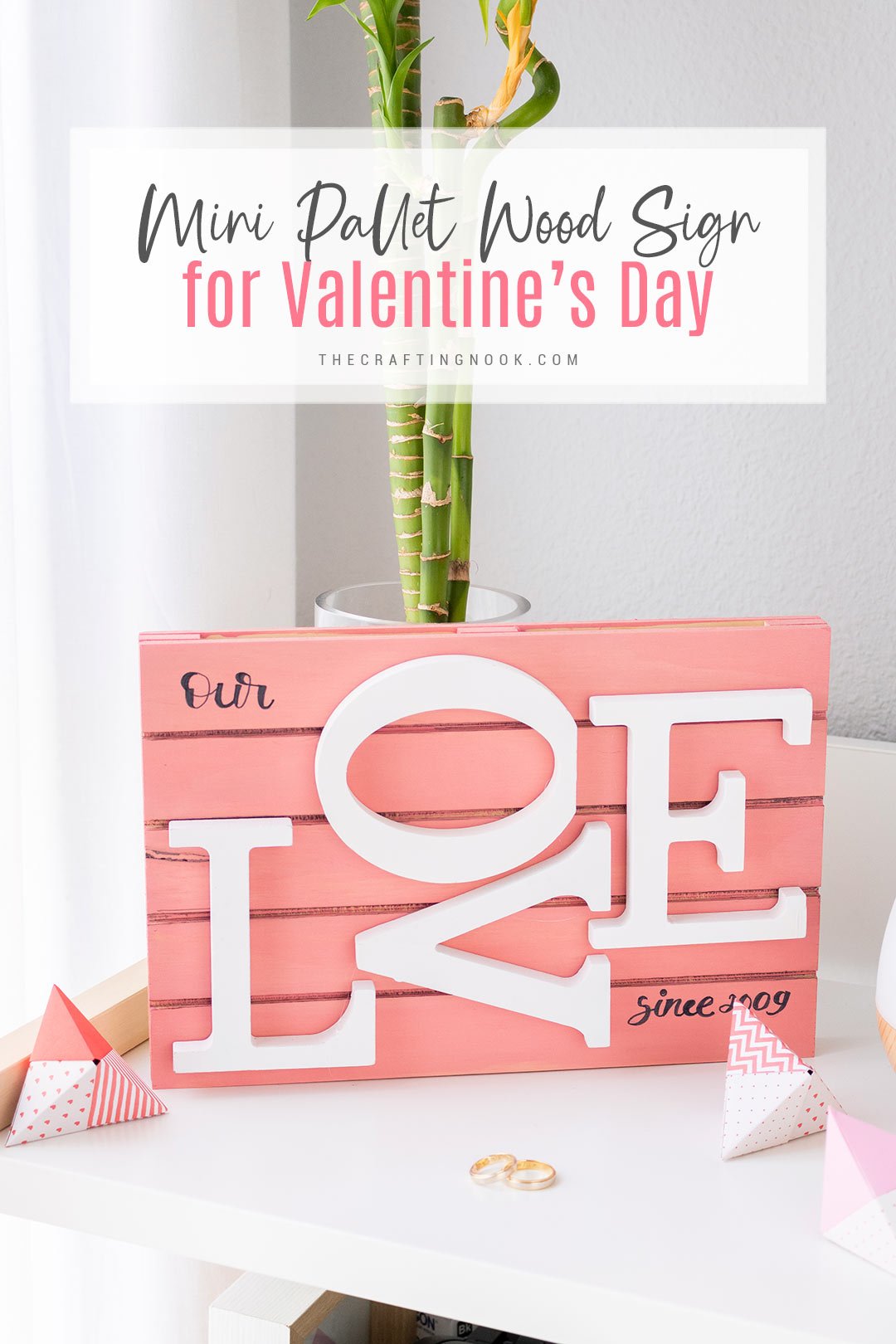 DIY Mini Pallet Wood Sign for Valentine's Day Cover Image with overlay title