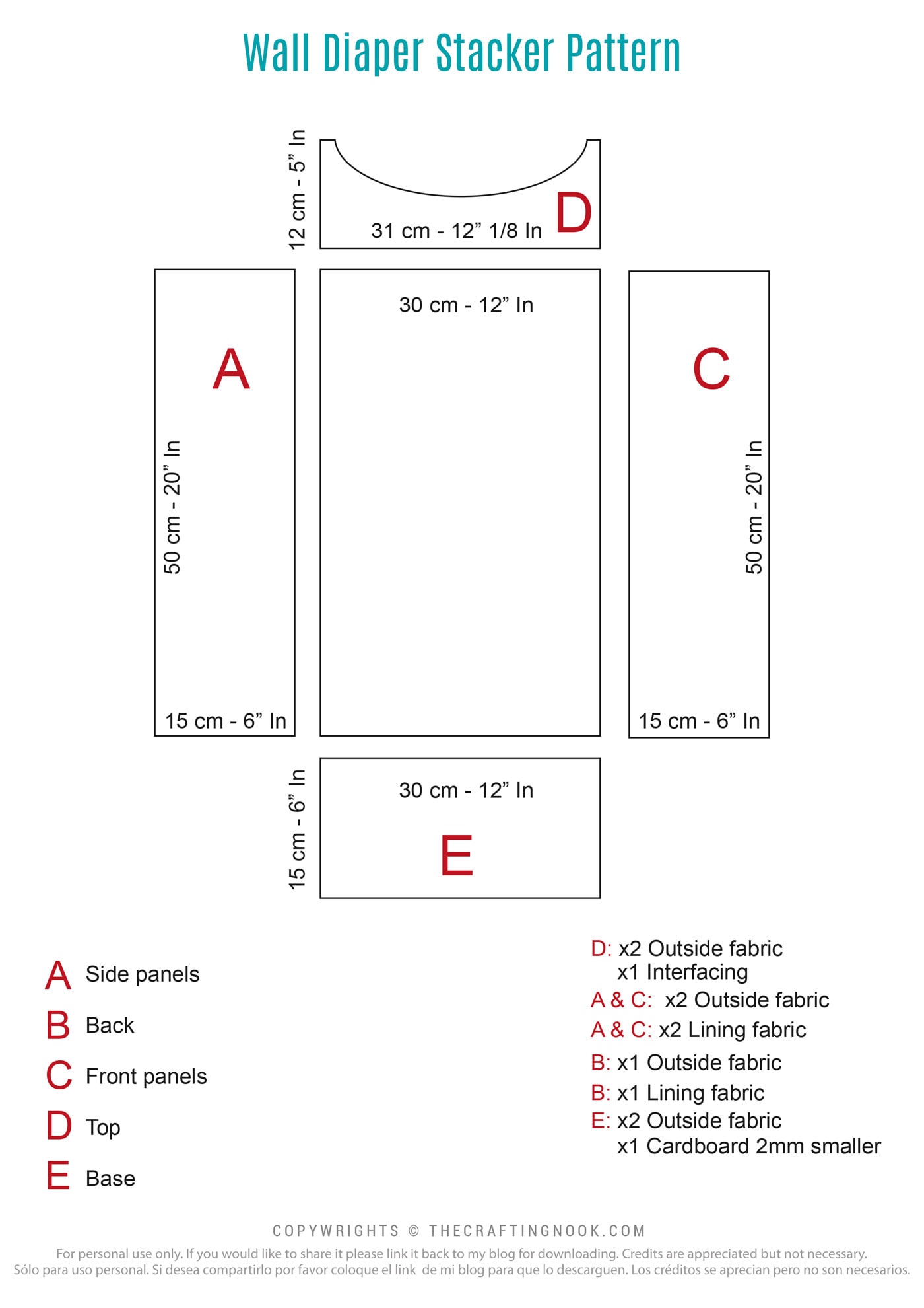 Downloadable Free Printable Diaper Stacker Pattern Printable Templates