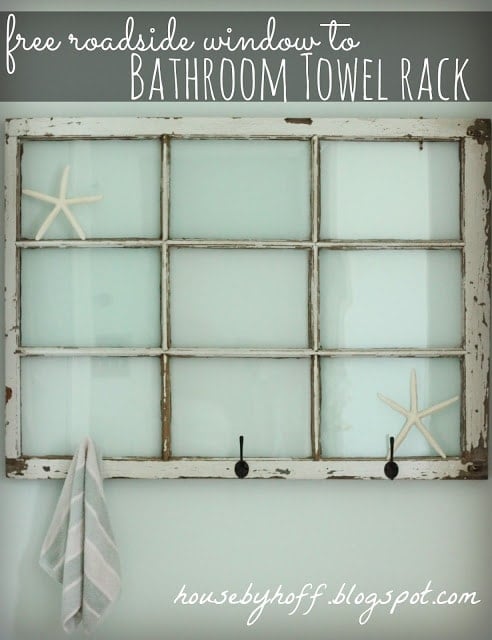 Repurposed Window Bathroom 