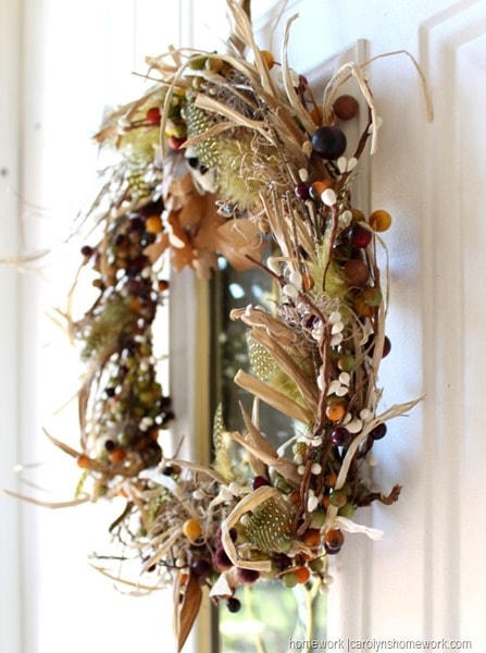 Stash Buster Fall Wreath via Carolyn's Homework.