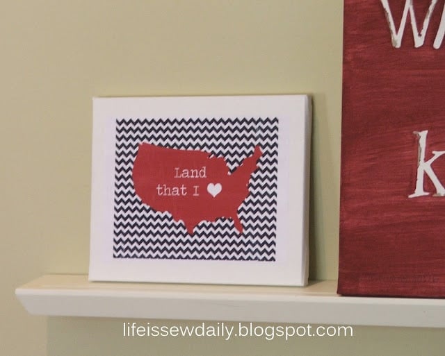 Patriotic Decoupaged Canvas by Life is Sew Daily