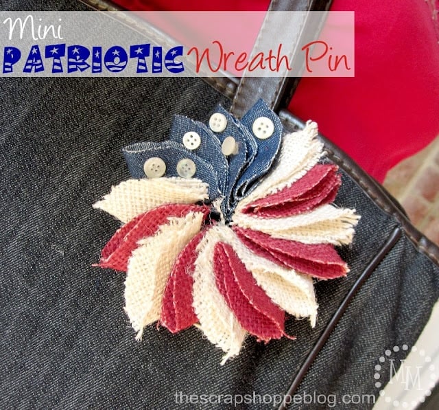 Mini Patriotic Wreath Pin by The Scrappe Shop