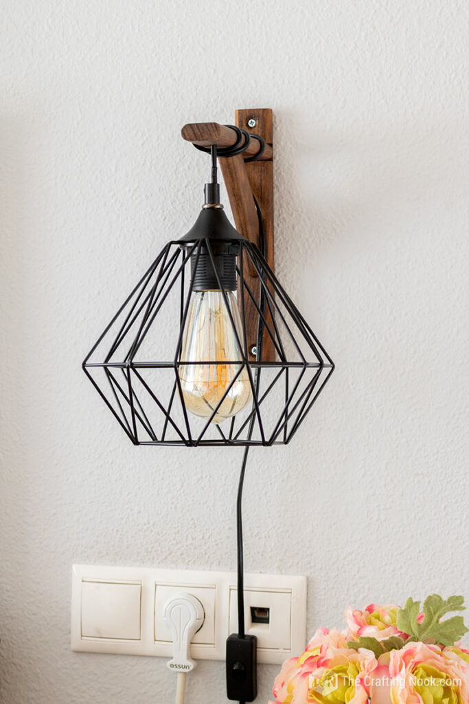 Rustic DIY Wall Sconce Light The Crafting Nook