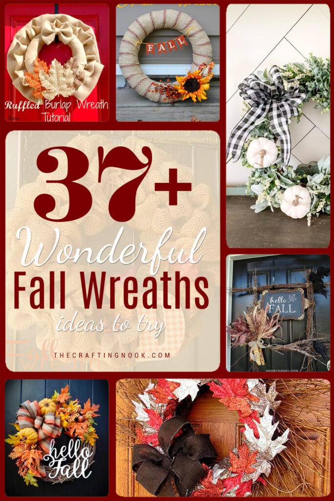 37+ Wonderful Fall Wreath ideas to try Cover Image with collage and title text overlay.