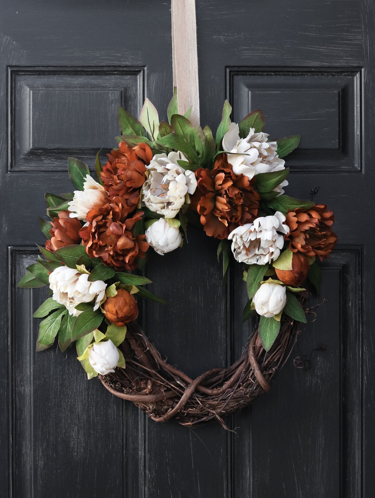 FALL WREATH WITH PEONIES via Lily Ardor