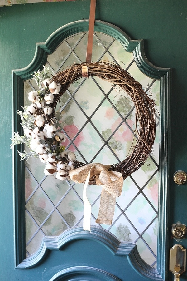 DIY Fall Natural Cotton Wreath via Run to Radiance