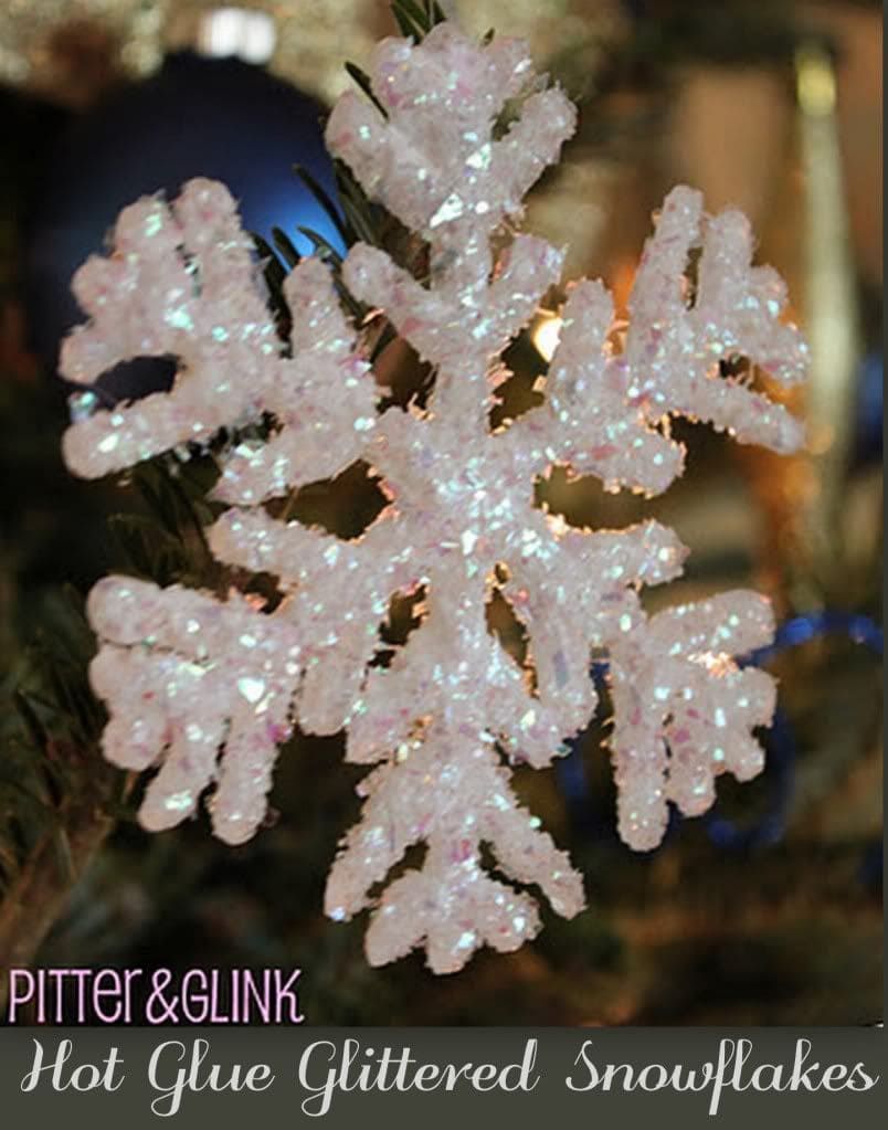 Hot Glue Snowflake Ornament by Pitter & Glink 