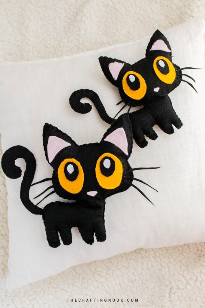 DIY Halloween Black Cat Felt Softie with Pattern and Video Cover image