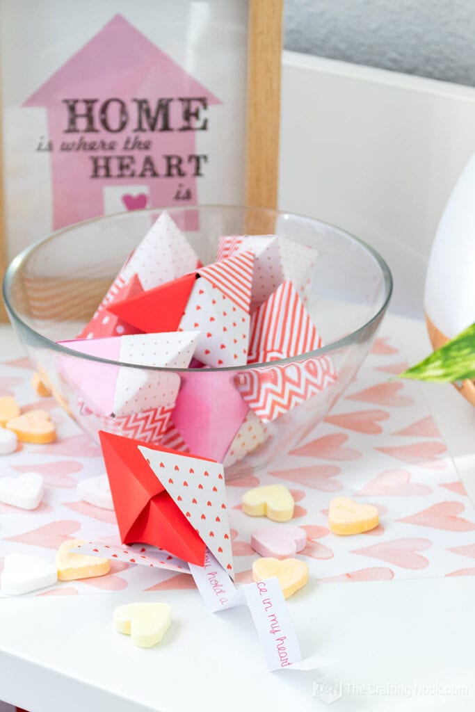 DIY Origami Fortune Cookie for Valentine’s Day - The Crafting Nook