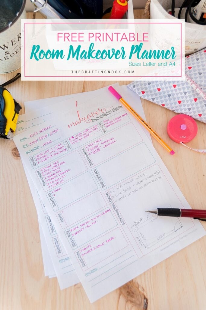 Helpful Free Room Makeover Planner Printable