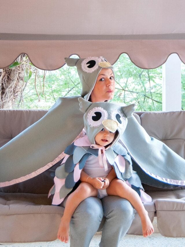 Matching DIY Owl costume for mom & daughter cover image