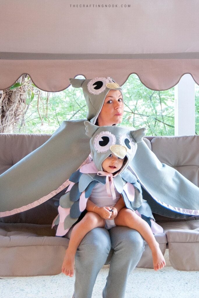 Matching DIY Owl costume for mom & daughter cover image