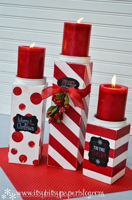 DIY 4X4 Christmas Candlesticks by Pam's Party and Practical Tips