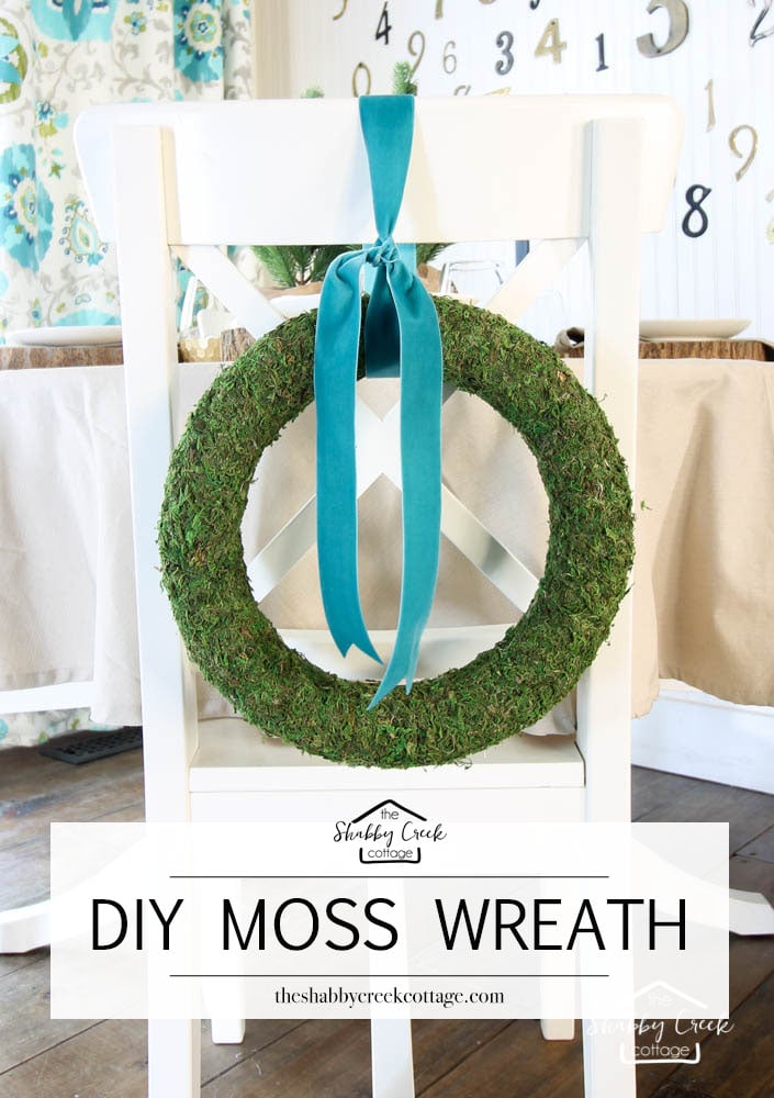 Minimalistic DIY Moss Wreath for Spring by The Shabby Creek Cottage