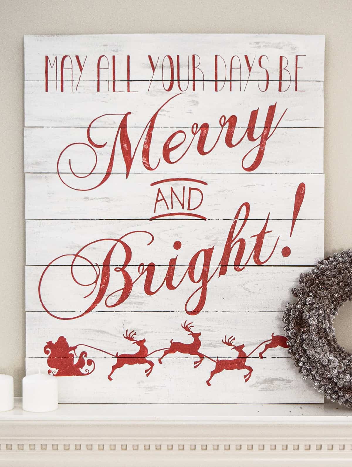 Merry and Bright Christmas Sign by Craving some creativity