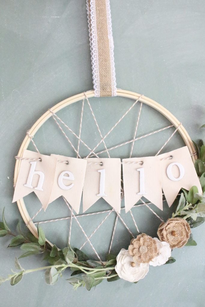 Easy Embroidery Hoop Greeting Wreath by White Cottage Home & Living