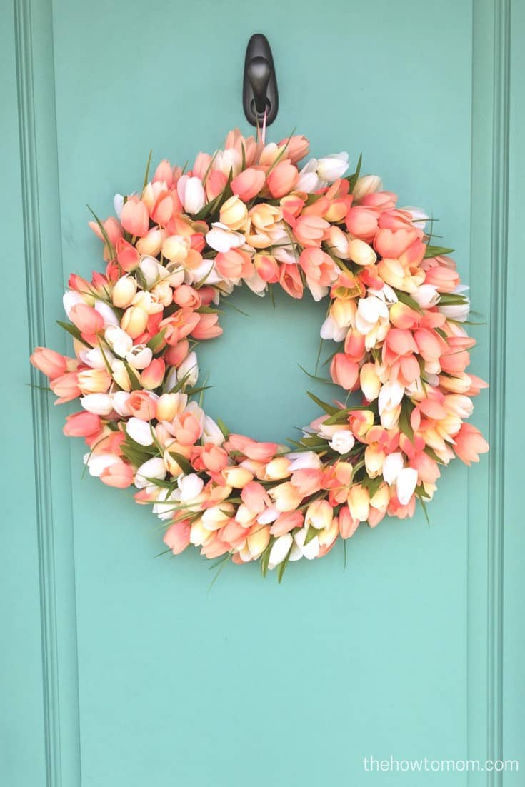 Tulip Wreath by The How to Mom.