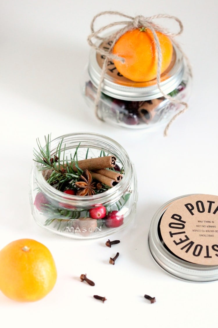 Stove Top Potpourri in small jars by Delia Creates