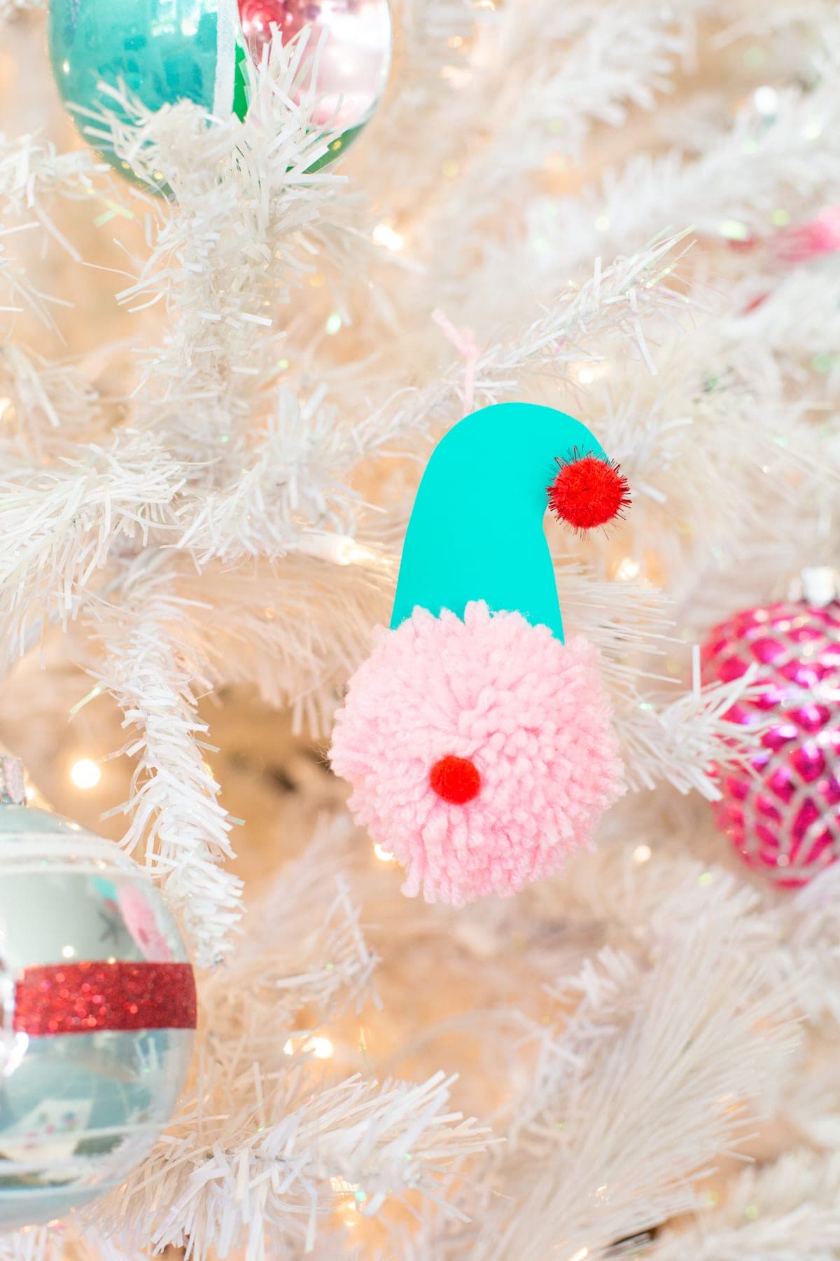 Pom-Pom Christmas Character Ornaments by Lovely Indeed