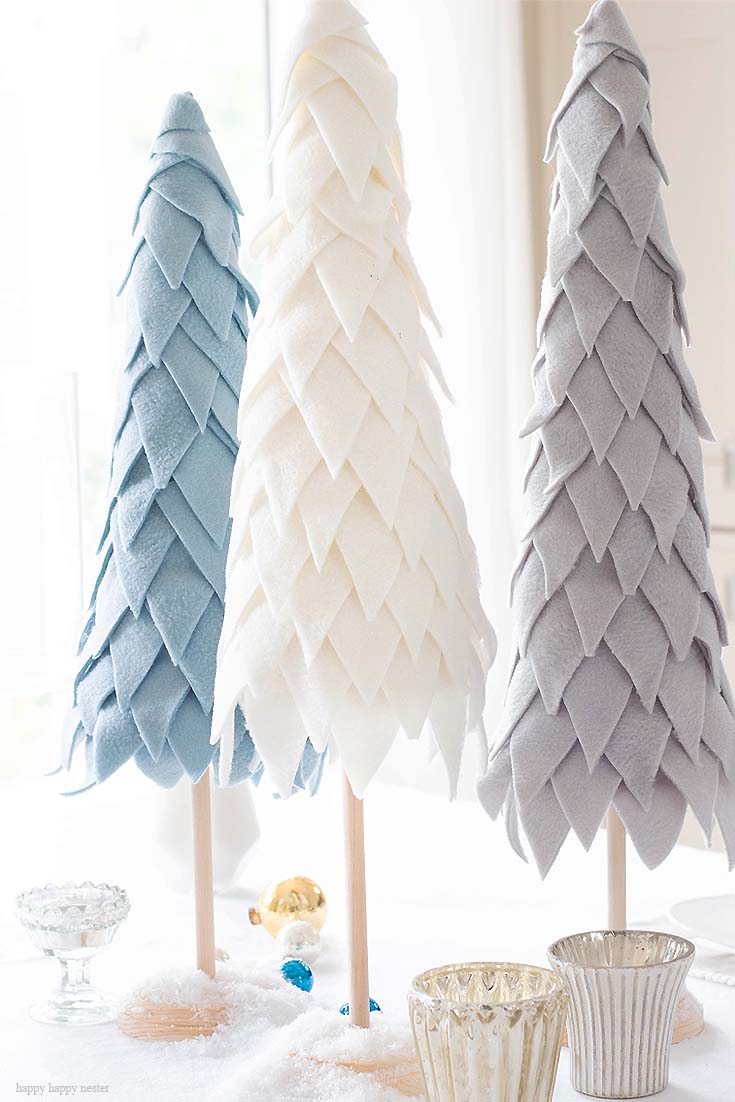 How to Make a Fleece Cone Christmas Tree by Happy Happy Nester