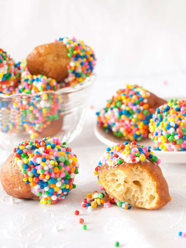 STR White Chocolate Glazed Doughnut Holes