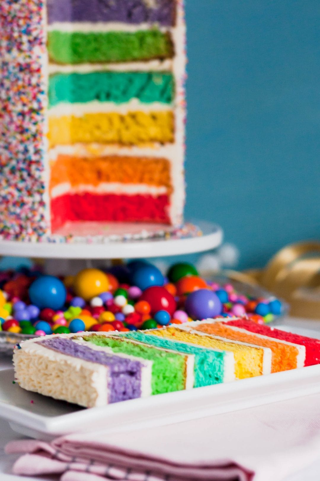 How to Decorate a Rainbow Cake by Goodie Godmother