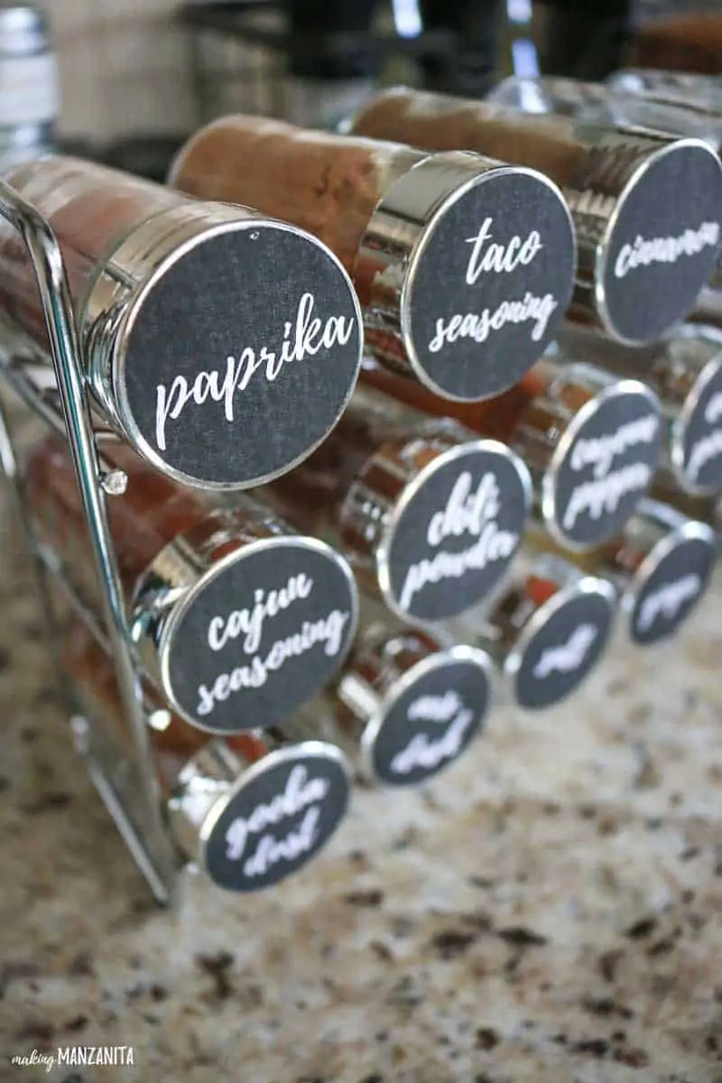 Spice Drawer Organization: Mason Jar Spice Jars - Angie Holden The