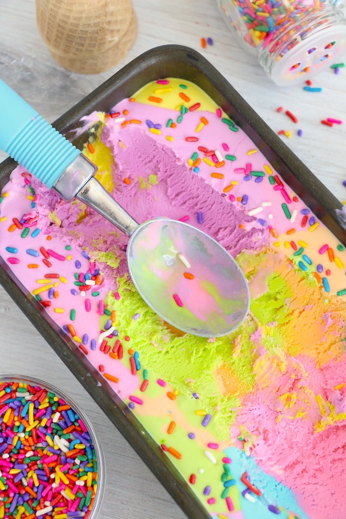 Homemade Rainbow Ice Cream by Bitz & Giggles