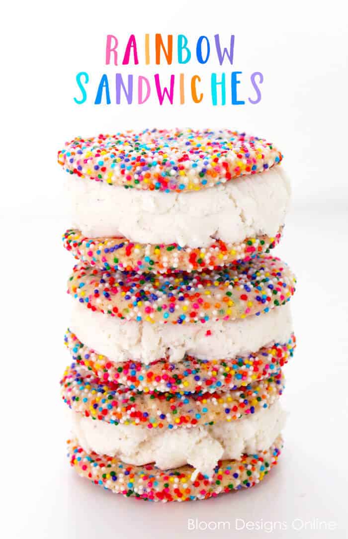 Rainbow Ice Cream Sandwiches from Bloom Design