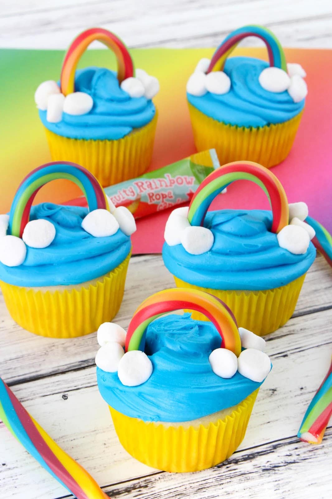 Easy Rainbow Arc Cupcakes by Attachment Mommy