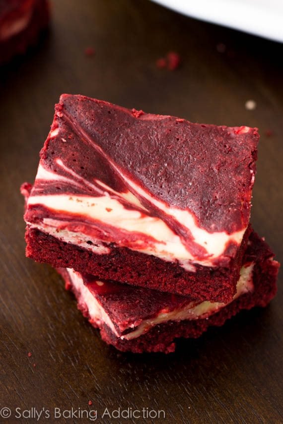 Red Velvet Cheesecake Swirl Brownies by Sally's Baking Addiction