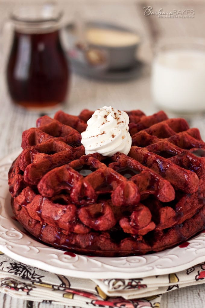 Red Velvet Waffles by Barbara Bakes