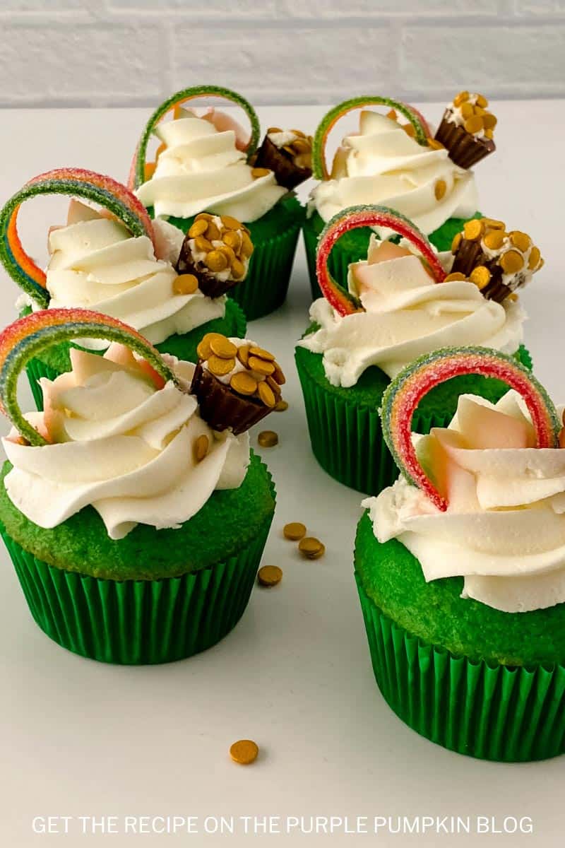 End of the Rainbow Pot of Gold Cupcakes for St. Patrick’s Day by Purple Pumping Blog