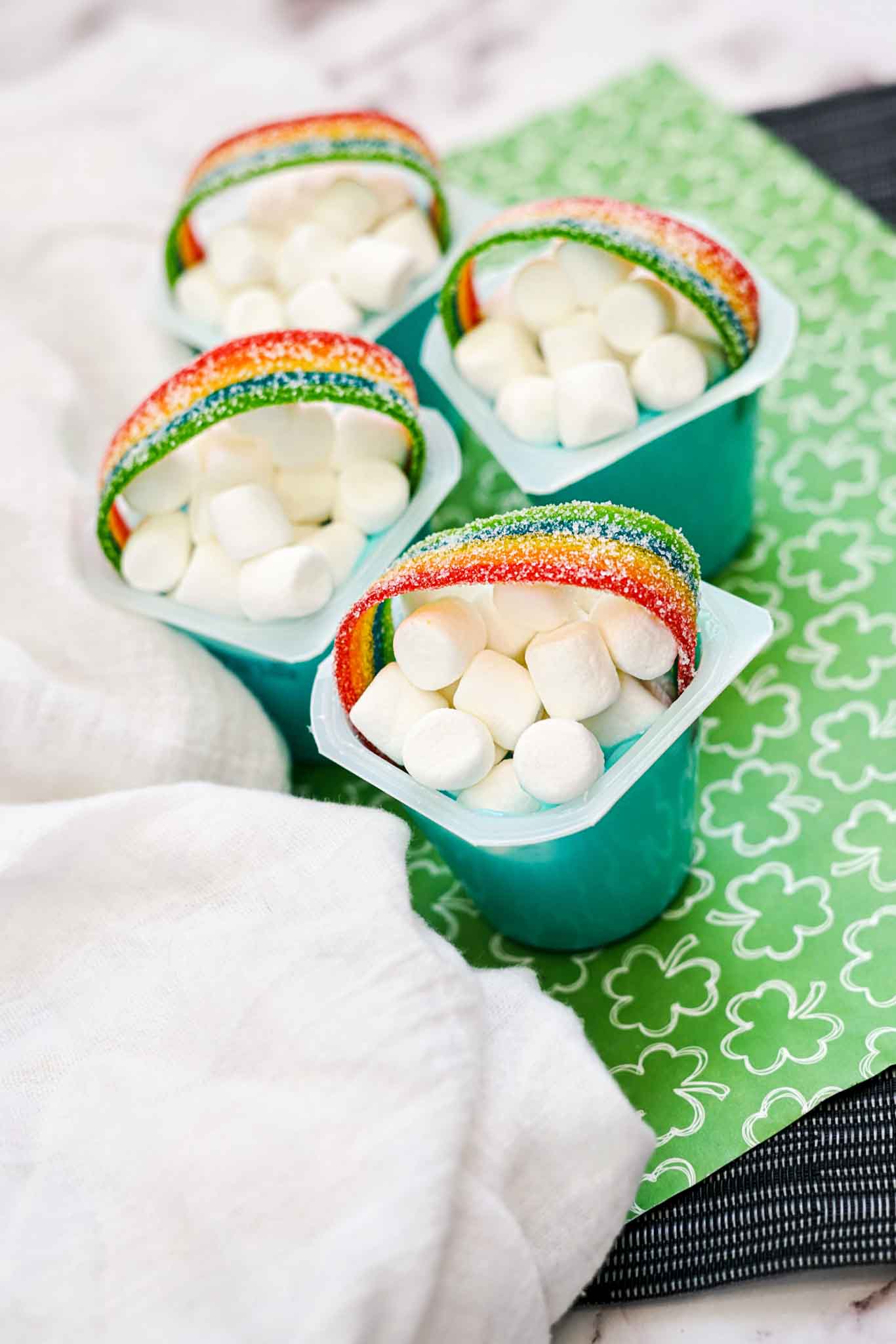 St. Patrick’s Day Rainbow Pudding Cups by Brooklin Active Mama